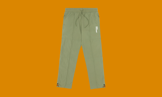 Olive Green Pleated Stay Focused Nylon Pants