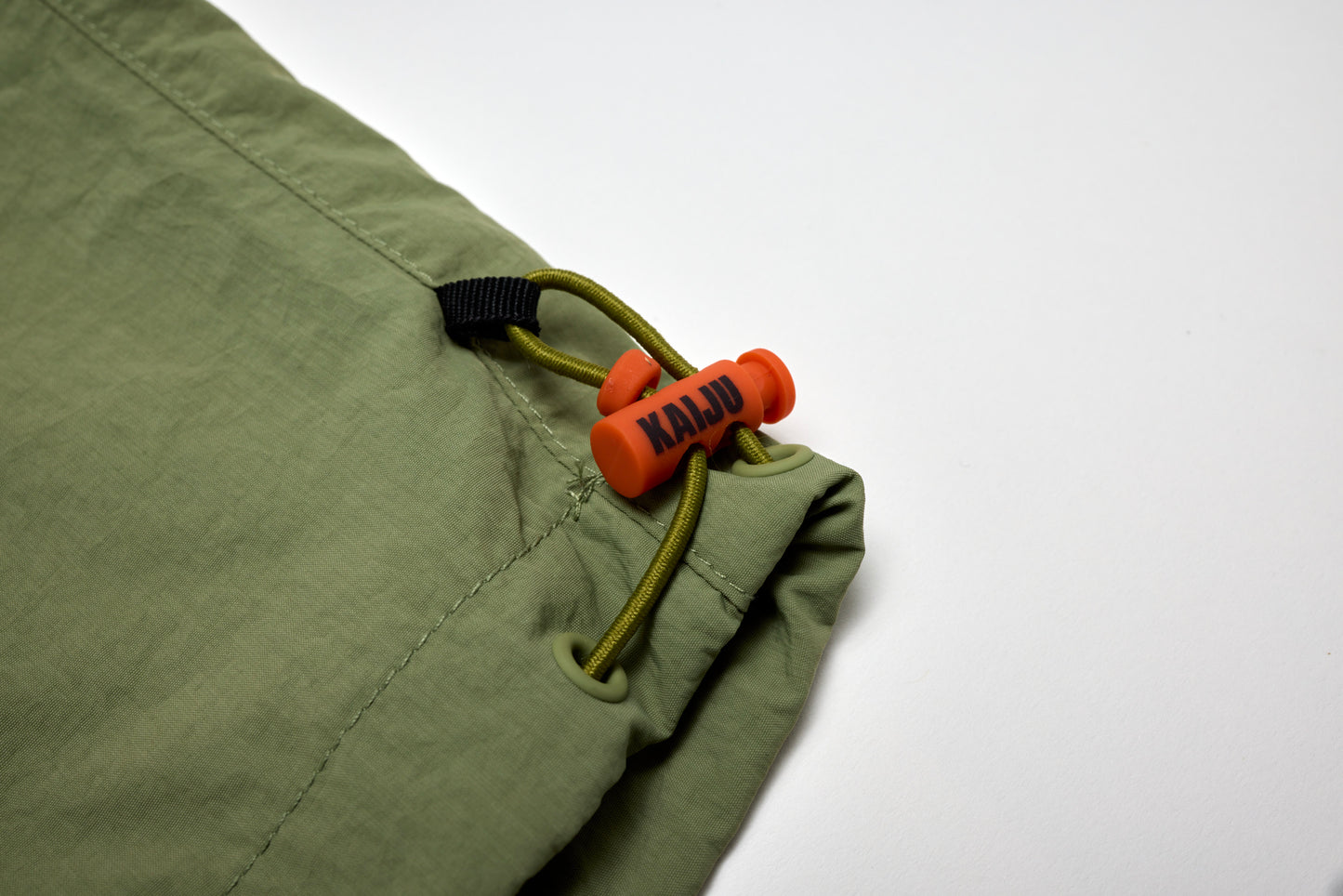 Olive Green Pleated Stay Focused Nylon Pants