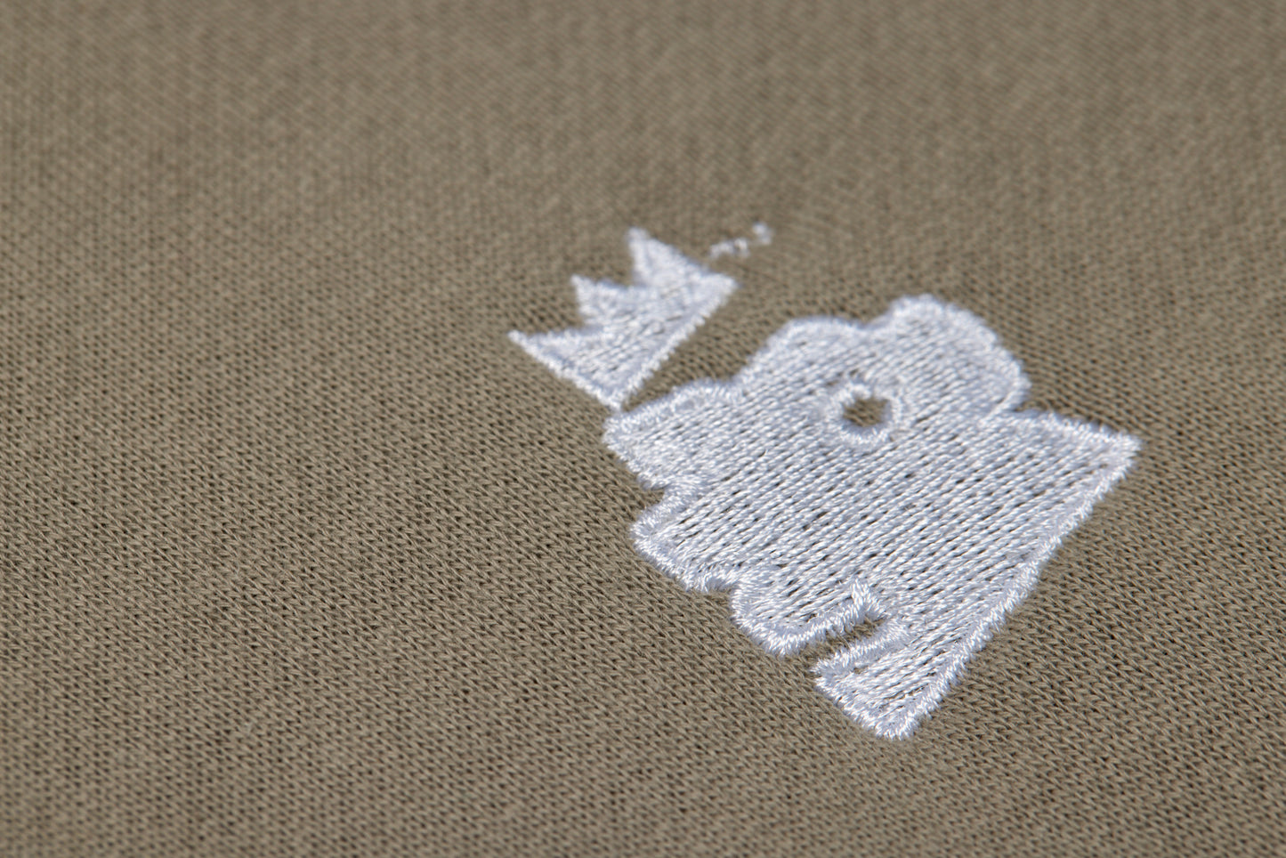 Beige Embroidered Emblem Hoodie
